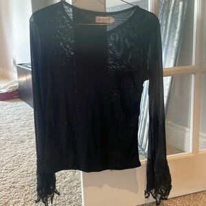 3/$15 Sheer black shirt size size
